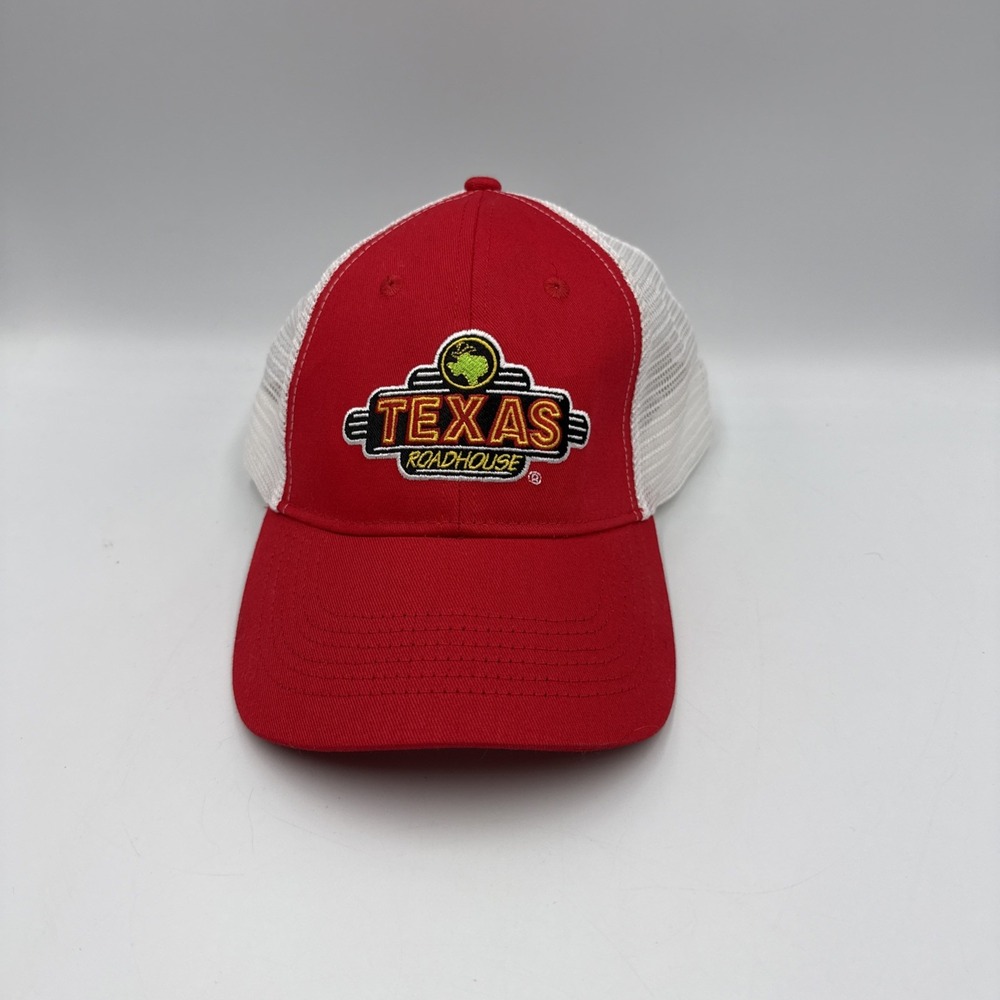Texas Roadhouse Trucker Hat Unisex OSFA Employee Uniform Mesh-Red/White #Z